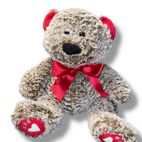 Animal Adventure Plush Teddy Bear Heart Frosted Stuffed Nursery Decor Ribbon 12" - Picture 5 of 10